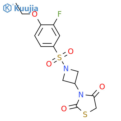 3-[1-(4-ethoxy-3-fluorophenyl)sulfonylazetidin-3-yl]-1,3-thiazolidine-2,4-dione structure