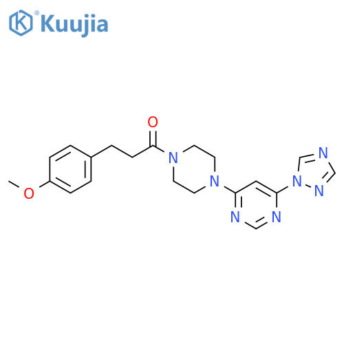 3-(4-Methoxyphenyl)-1-[4-[6-(1H-1,2,4-triazol-1-yl)-4-pyrimidinyl]-1-piperazinyl]-1-propanone structure