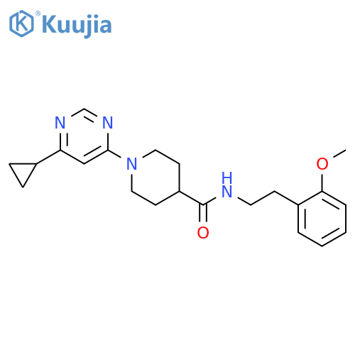 1-(6-cyclopropylpyrimidin-4-yl)-N-[2-(2-methoxyphenyl)ethyl]piperidine-4-carboxamide structure