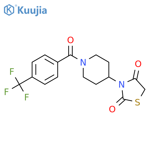 3-[1-[4-(trifluoromethyl)benzoyl]piperidin-4-yl]-1,3-thiazolidine-2,4-dione structure