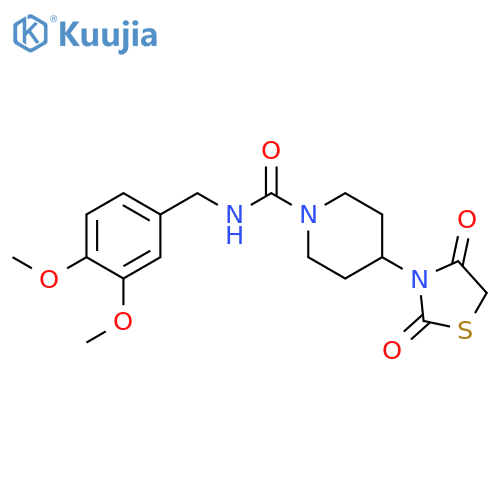 N-[(3,4-dimethoxyphenyl)methyl]-4-(2,4-dioxo-1,3-thiazolidin-3-yl)piperidine-1-carboxamide structure