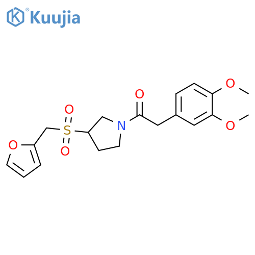 2-(3,4-dimethoxyphenyl)-1-{3-[(furan-2-yl)methanesulfonyl]pyrrolidin-1-yl}ethan-1-one structure