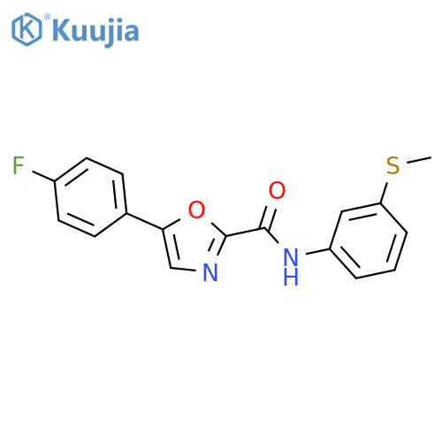 5-(4-fluorophenyl)-N-3-(methylsulfanyl)phenyl-1,3-oxazole-2-carboxamide structure