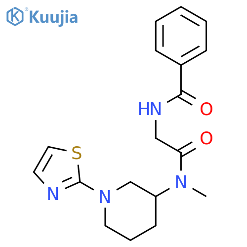N-[2-oxo-2-[[1-(1,3-thiazol-2-yl)piperidin-3-yl]methylamino]ethyl]benzamide structure