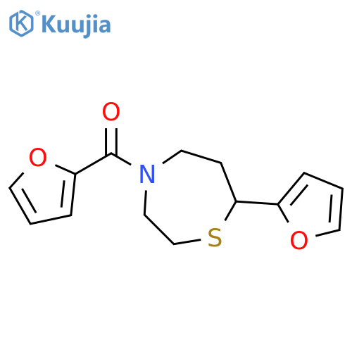4-(furan-2-carbonyl)-7-(furan-2-yl)-1,4-thiazepane structure