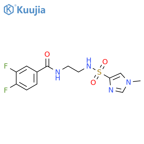 3,4-difluoro-N-[2-(1-methyl-1H-imidazole-4-sulfonamido)ethyl]benzamide structure