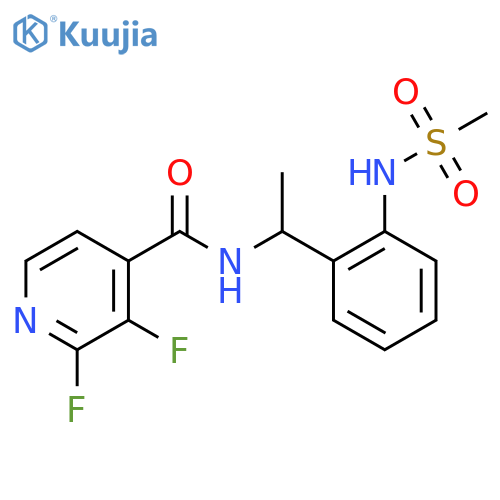2,3-difluoro-N-[1-(2-methanesulfonamidophenyl)ethyl]pyridine-4-carboxamide structure