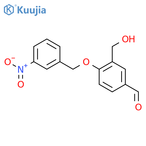 3-(Hydroxymethyl)-4-[(3-nitrophenyl)methoxy]benzaldehyde structure