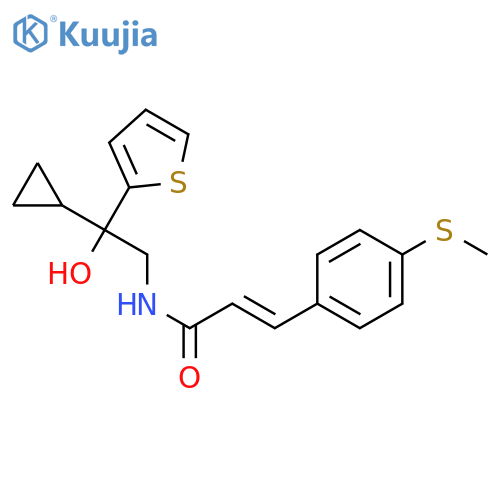 (2E)-N-[2-cyclopropyl-2-hydroxy-2-(thiophen-2-yl)ethyl]-3-[4-(methylsulfanyl)phenyl]prop-2-enamide structure
