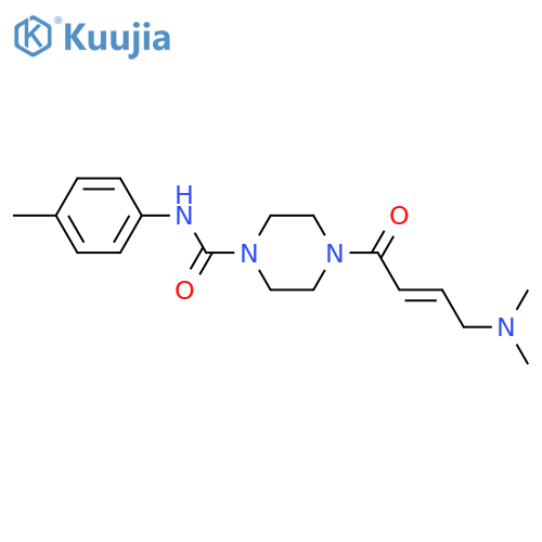 4-[4-(dimethylamino)but-2-enoyl]-N-(4-methylphenyl)piperazine-1-carboxamide structure