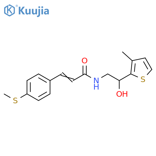(2E)-N-[2-hydroxy-2-(3-methylthiophen-2-yl)ethyl]-3-[4-(methylsulfanyl)phenyl]prop-2-enamide structure