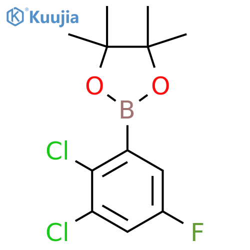 ClC1=C(C=C(C=C1Cl)F)B1OC(C(O1)(C)C)(C)C structure