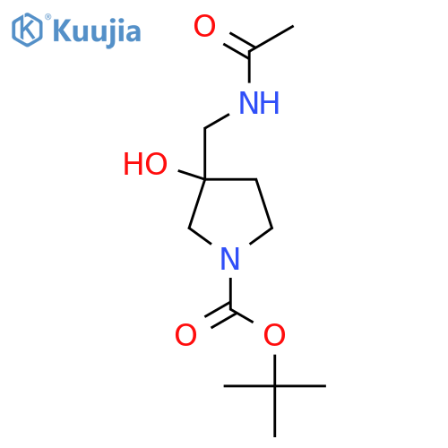 Tert-butyl 3-(acetamidomethyl)-3-hydroxypyrrolidine-1-carboxylate structure