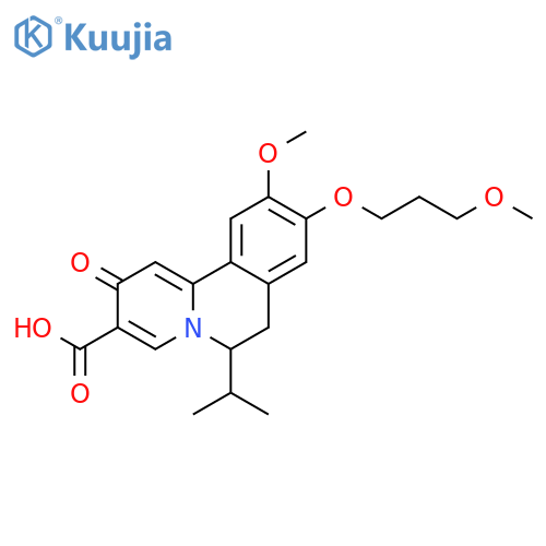 6-Isopropyl-10-methoxy-9-(3-methoxypropoxy)-2-oxo-6,7-dihydrobenzo[a]quinolizine-3-carboxylic acid structure
