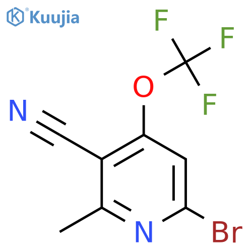 6-Bromo-3-cyano-2-methyl-4-(trifluoromethoxy)pyridine structure