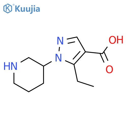 1H-Pyrazole-4-carboxylic acid, 5-ethyl-1-(3-piperidinyl)- structure