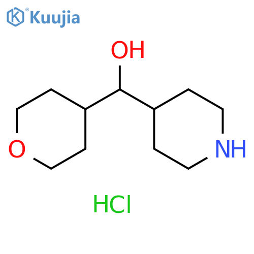Oxan-4-yl(piperidin-4-yl)methanol hydrochloride structure