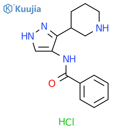 Benzamide, N-[3-(3-piperidinyl)-1H-pyrazol-4-yl]-, hydrochloride (1:2) structure