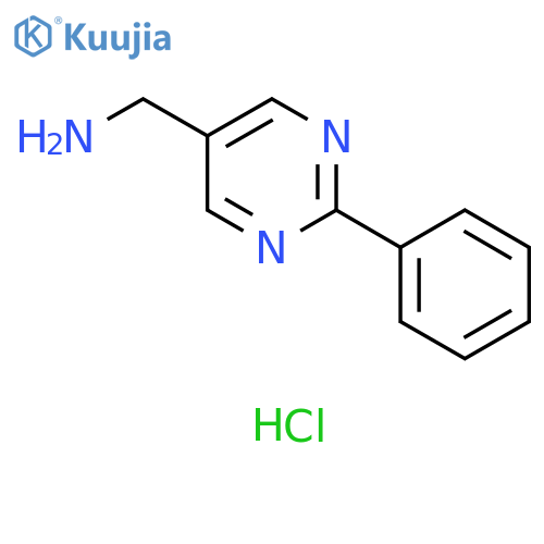 5-Pyrimidinemethanamine, 2-phenyl-, hydrochloride (1:1) structure