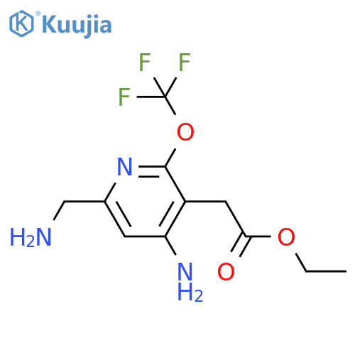 Ethyl 4-amino-6-(aminomethyl)-2-(trifluoromethoxy)pyridine-3-acetate structure