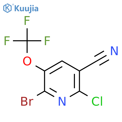 2-Bromo-6-chloro-5-cyano-3-(trifluoromethoxy)pyridine structure