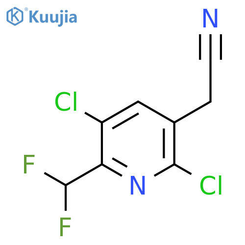 3,6-Dichloro-2-(difluoromethyl)pyridine-5-acetonitrile structure