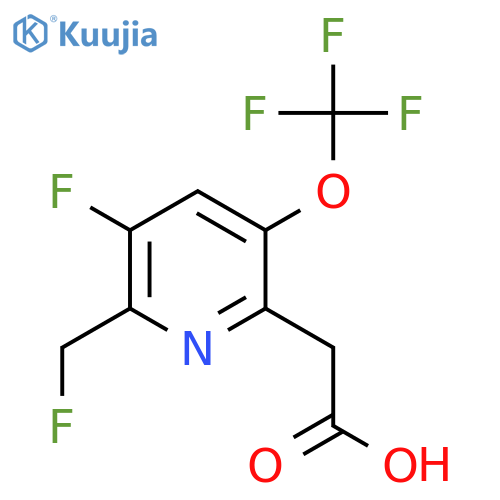 3-Fluoro-2-(fluoromethyl)-5-(trifluoromethoxy)pyridine-6-acetic acid structure