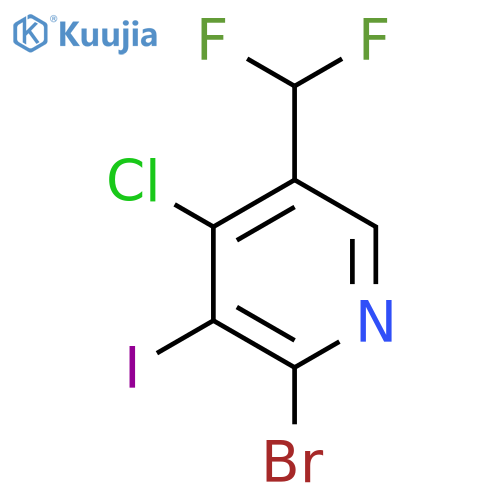 2-Bromo-4-chloro-5-(difluoromethyl)-3-iodopyridine structure