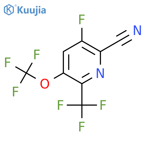 2-Cyano-3-fluoro-5-(trifluoromethoxy)-6-(trifluoromethyl)pyridine structure