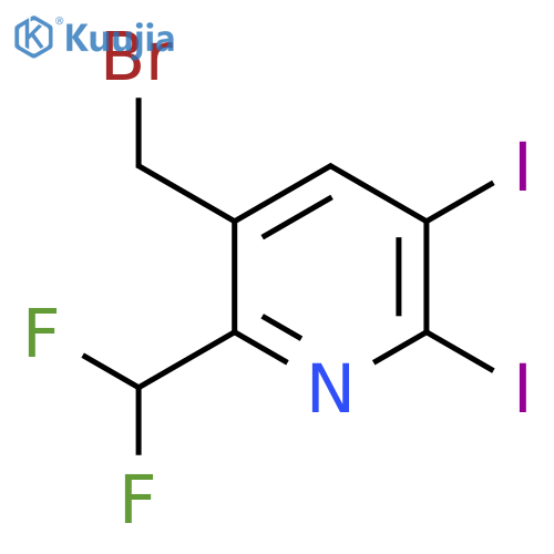 5-(Bromomethyl)-6-(difluoromethyl)-2,3-diiodopyridine structure