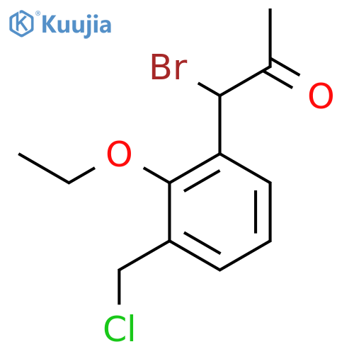 1-Bromo-1-(3-(chloromethyl)-2-ethoxyphenyl)propan-2-one structure