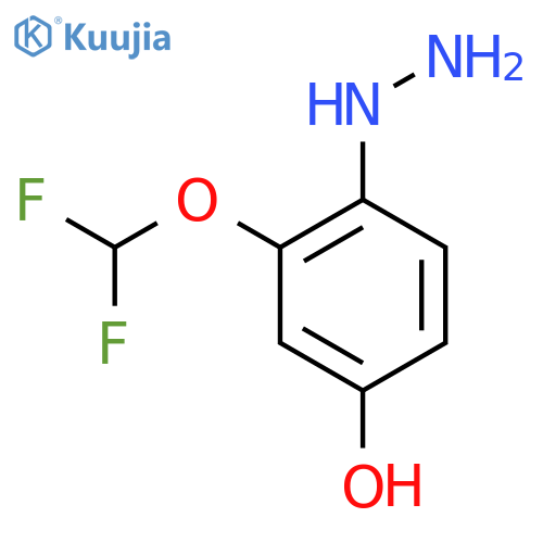 2-(Difluoromethoxy)-4-hydroxyphenylhydrazine structure