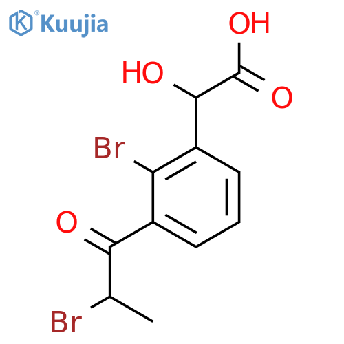 2-Bromo-3-(2-bromopropanoyl)mandelic acid structure
