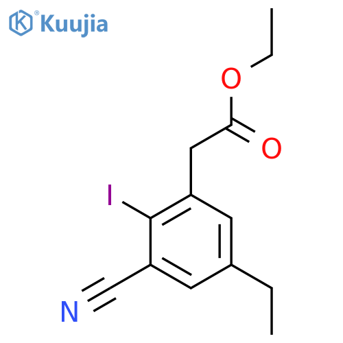 Ethyl 3-cyano-5-ethyl-2-iodophenylacetate structure