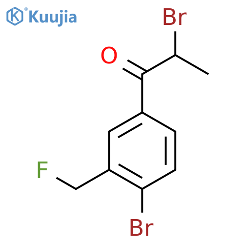 2-Bromo-1-(4-bromo-3-(fluoromethyl)phenyl)propan-1-one structure