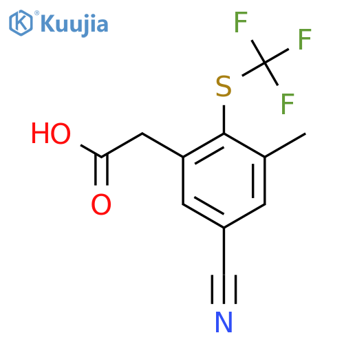 5-Cyano-3-methyl-2-(trifluoromethylthio)phenylacetic acid structure