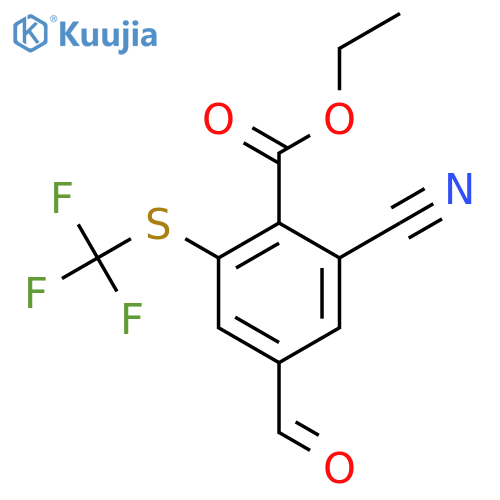 Ethyl 2-cyano-4-formyl-6-(trifluoromethylthio)benzoate structure