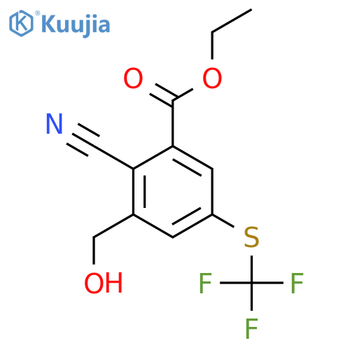 Ethyl 2-cyano-3-hydroxymethyl-5-(trifluoromethylthio)benzoate structure
