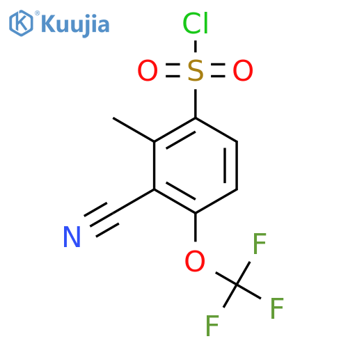 3-Cyano-2-methyl-4-(trifluoromethoxy)benzenesulfonyl chloride structure
