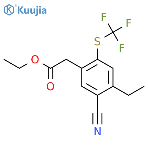 Ethyl 5-cyano-4-ethyl-2-(trifluoromethylthio)phenylacetate structure