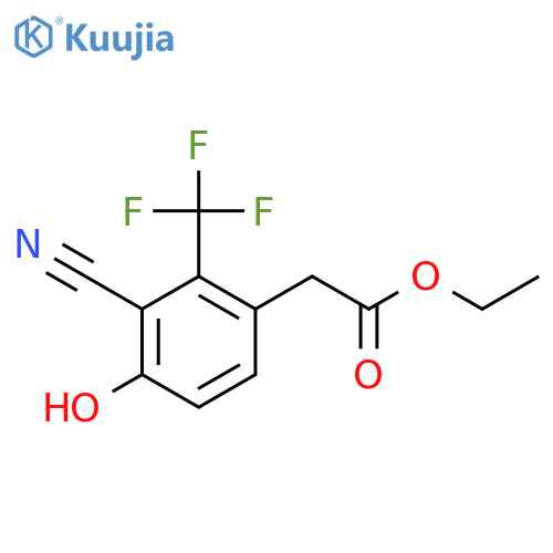 Ethyl 3-cyano-4-hydroxy-2-(trifluoromethyl)phenylacetate structure