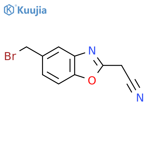 5-(Bromomethyl)benzo[d]oxazole-2-acetonitrile structure