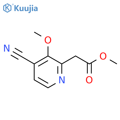Methyl 4-cyano-3-methoxypyridine-2-acetate structure