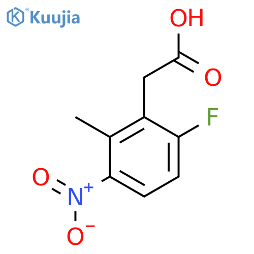 6-Fluoro-2-methyl-3-nitrophenylacetic acid structure