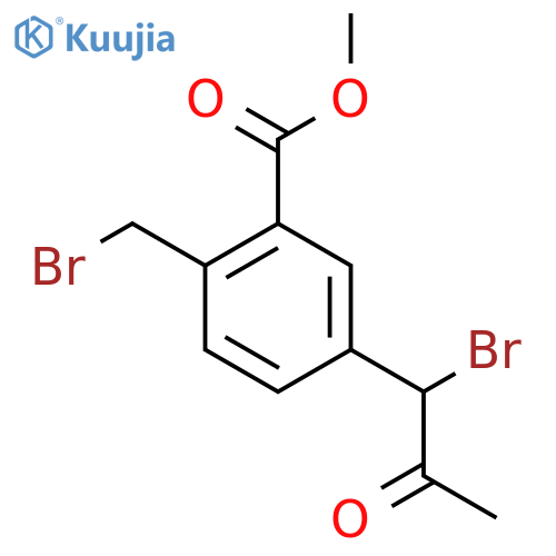 Methyl 5-(1-bromo-2-oxopropyl)-2-(bromomethyl)benzoate structure