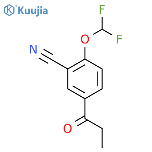 2-(Difluoromethoxy)-5-propionylbenzonitrile structure