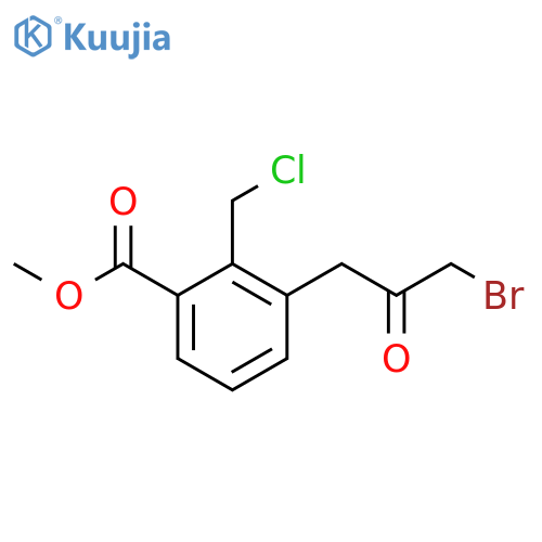 Methyl 3-(3-bromo-2-oxopropyl)-2-(chloromethyl)benzoate structure