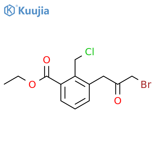 Ethyl 3-(3-bromo-2-oxopropyl)-2-(chloromethyl)benzoate structure