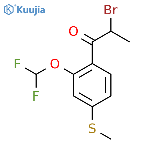 2-Bromo-1-(2-(difluoromethoxy)-4-(methylthio)phenyl)propan-1-one structure