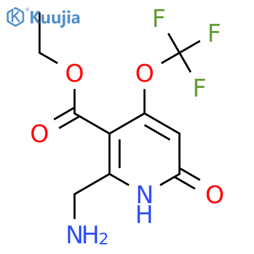 Ethyl 2-(aminomethyl)-6-hydroxy-4-(trifluoromethoxy)pyridine-3-carboxylate structure